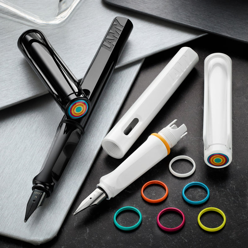 LAMY safari Fountain Pen - all white-multi ring set (Special Edition)