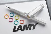 LAMY safari Fountain Pen - all white-multi ring set (Special Edition)