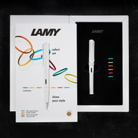 LAMY safari Fountain Pen - all white-multi ring set (Special Edition)