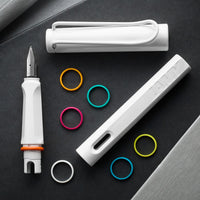 LAMY safari Fountain Pen - all white-multi ring set (Special Edition)