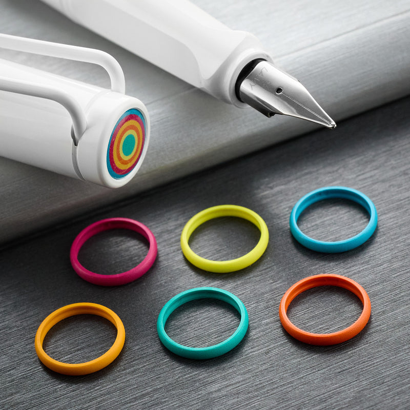 LAMY safari Fountain Pen - all white-multi ring set (Special Edition)