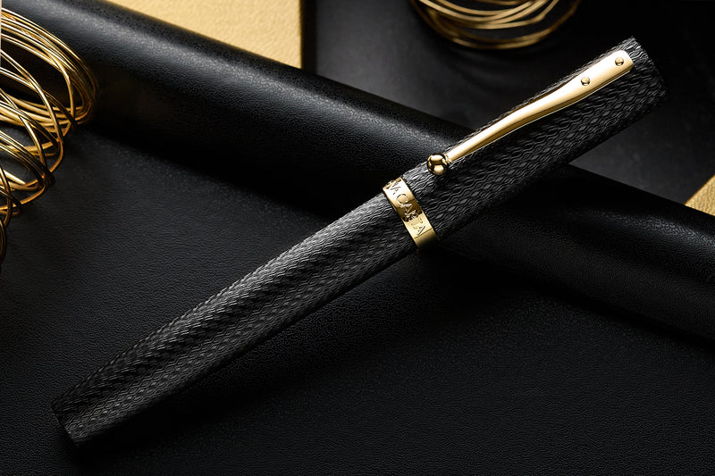 Magna Carta Mag 600 Fountain Pen - Black Ebonite Chased