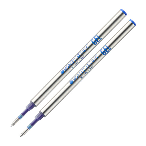 Monteverde Capped Gel G4 Rollerball Refill - Blue 0.55mm Fine (2-Pack)
