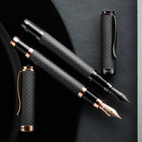 Monteverde Innova Fountain Pen - Matte Carbon Fiber/Rose Gold