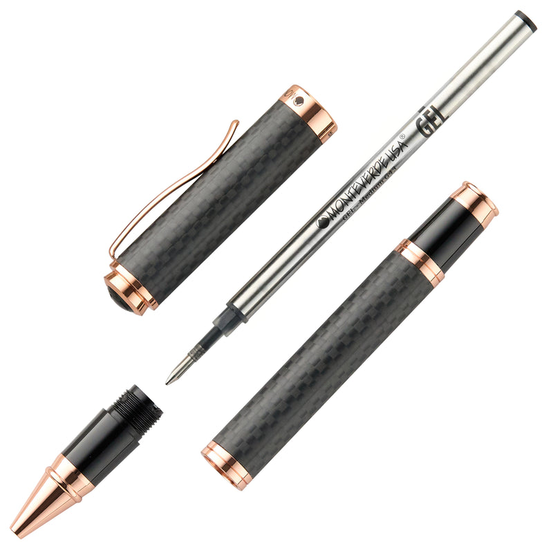 Monteverde Innova Gel Rollerball Pen - Matte Carbon Fiber/Rose Gold