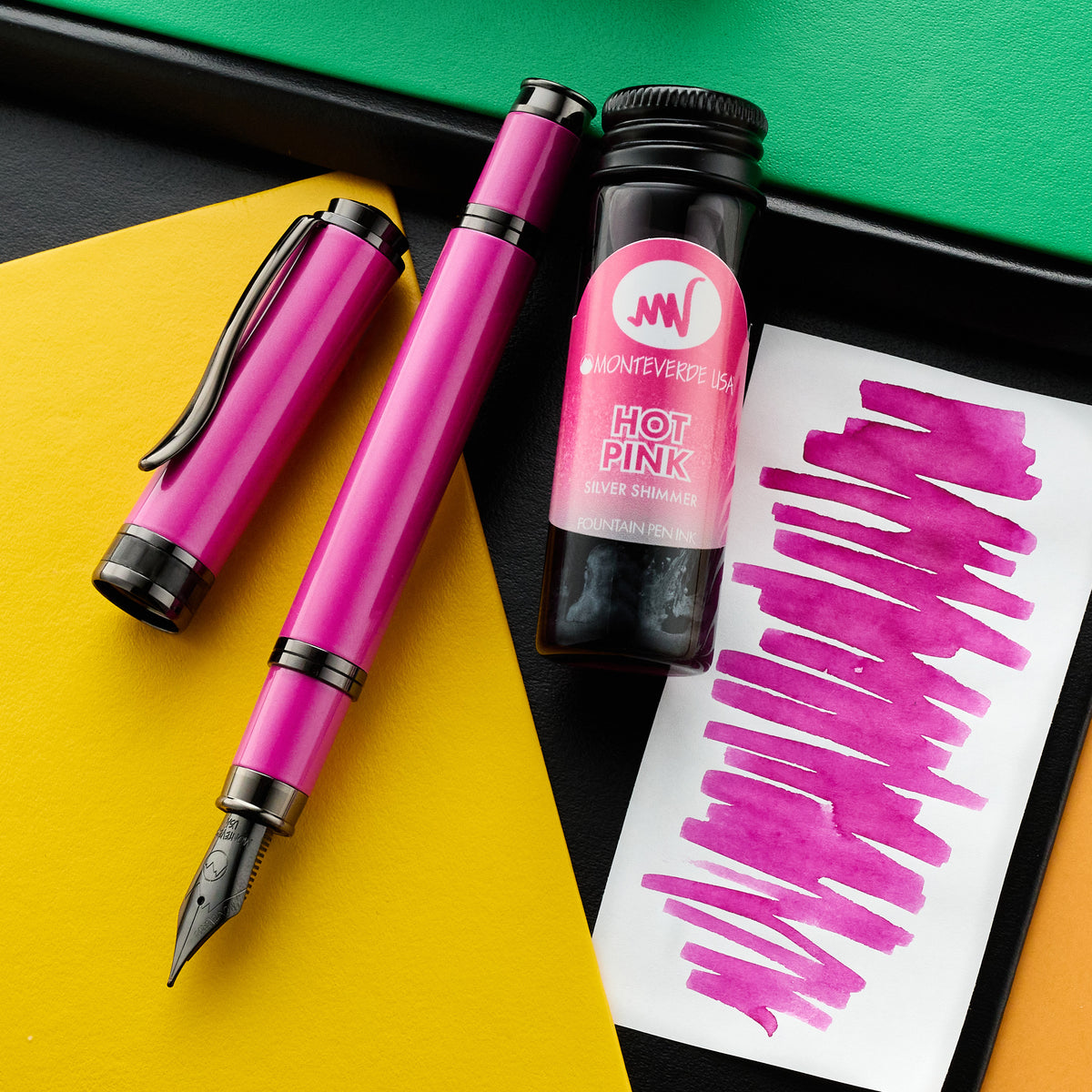 Monteverde Innova Fountain Pen & Ink Set - Hot Pink (Limited Edition)
