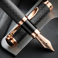Monteverde Innova Fountain Pen - Matte Carbon Fiber/Rose Gold
