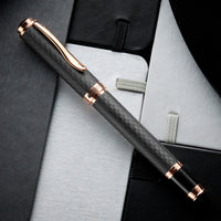 Monteverde Innova Fountain Pen - Matte Carbon Fiber/Rose Gold