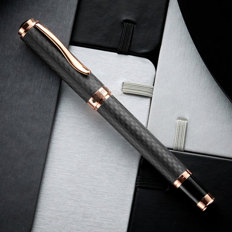 Monteverde Innova Fountain Pen - Matte Carbon Fiber/Rose Gold