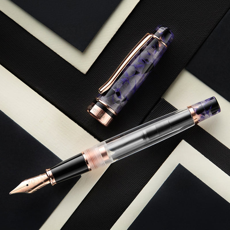 Monteverde Prima Piston Fountain Pen - Purple Marble (Special Edition)