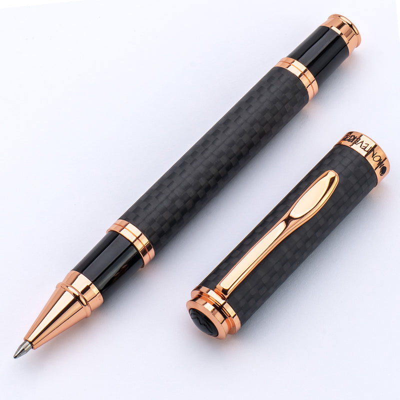 Monteverde Innova Gel Rollerball Pen - Matte Carbon Fiber/Rose Gold