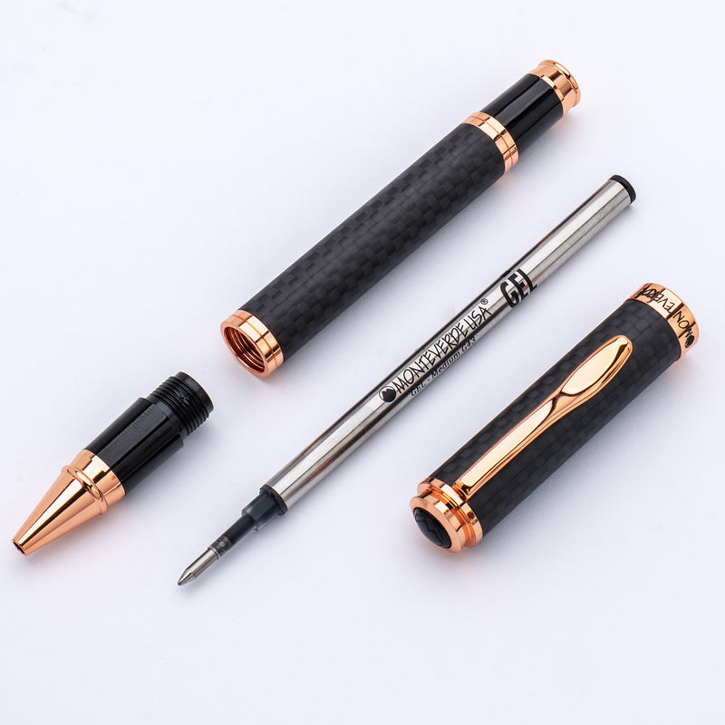 Monteverde Innova Gel Rollerball Pen - Matte Carbon Fiber/Rose Gold