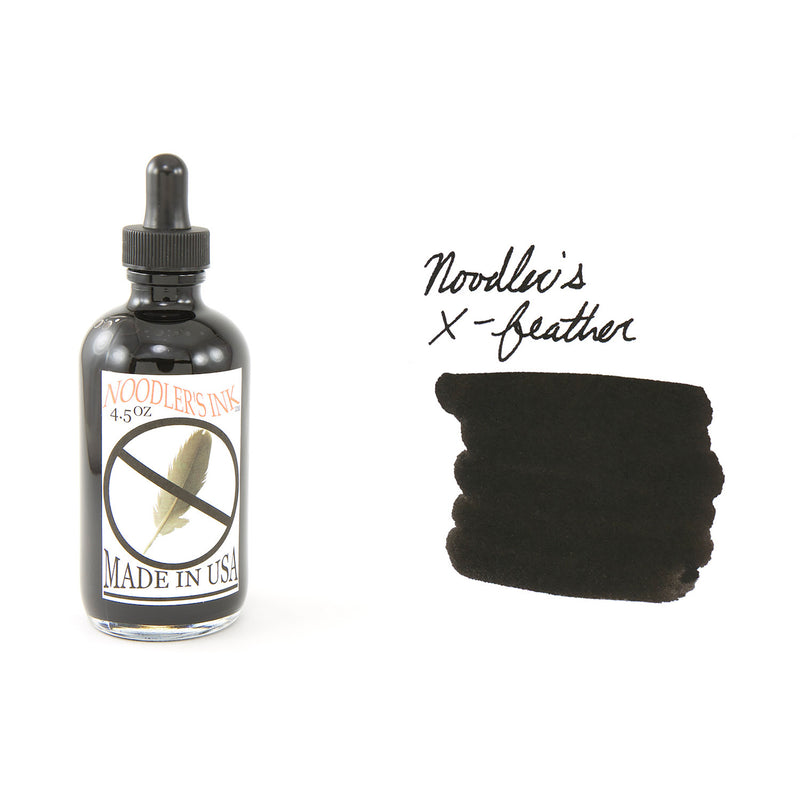 Noodler's X-Feather Black - 4.5oz Bottled Ink with Free Charlie Pen