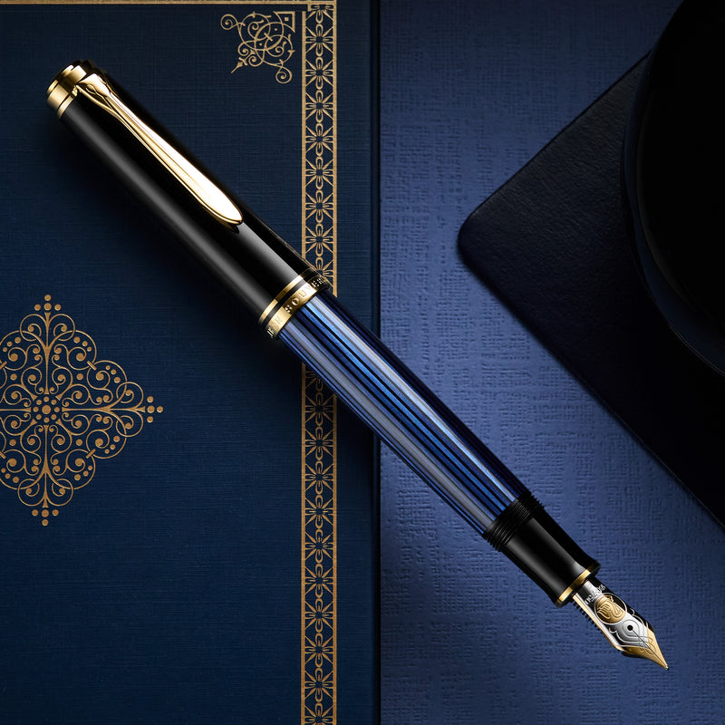Pelikan M800 Fountain Pen - Black-Blue