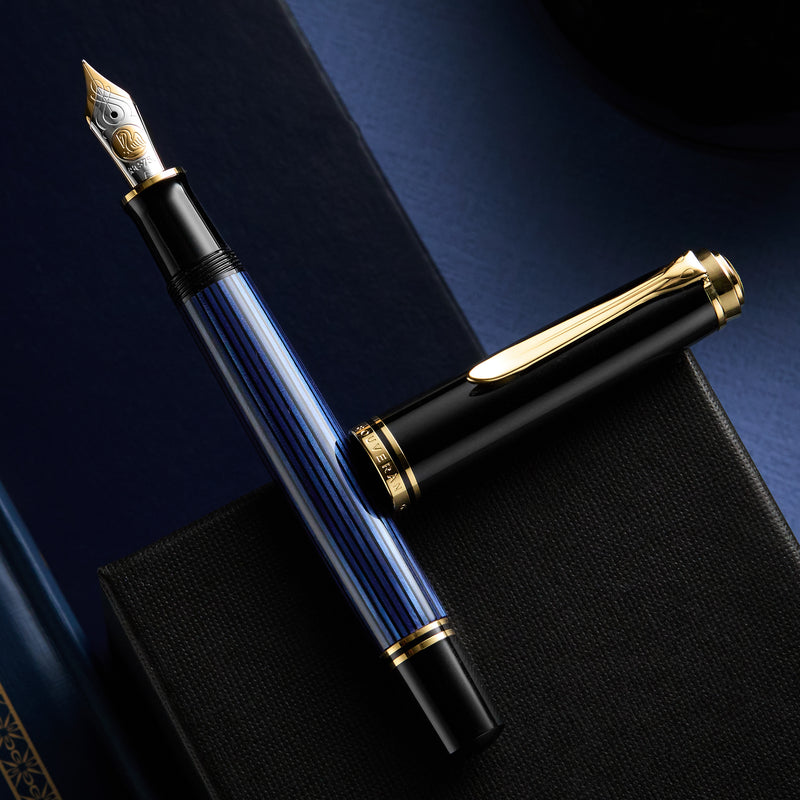 Pelikan M800 Fountain Pen - Black-Blue