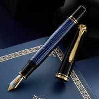 Pelikan M800 Fountain Pen - Black-Blue