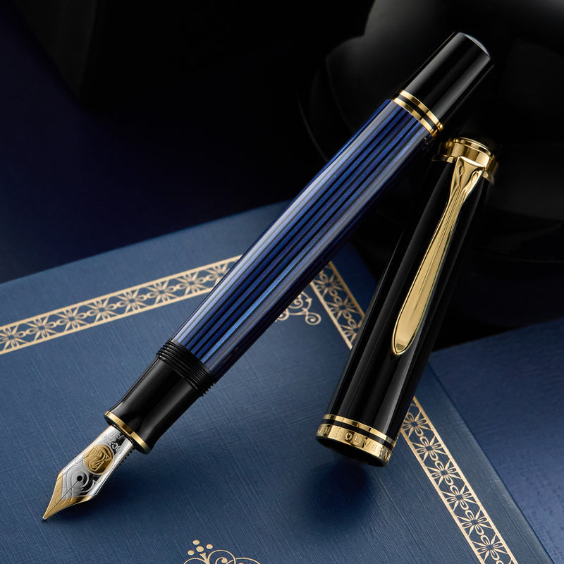 Pelikan M800 Fountain Pen - Black-Blue