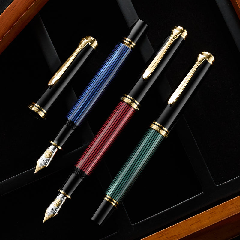 Pelikan M800 Fountain Pen - Black-Blue