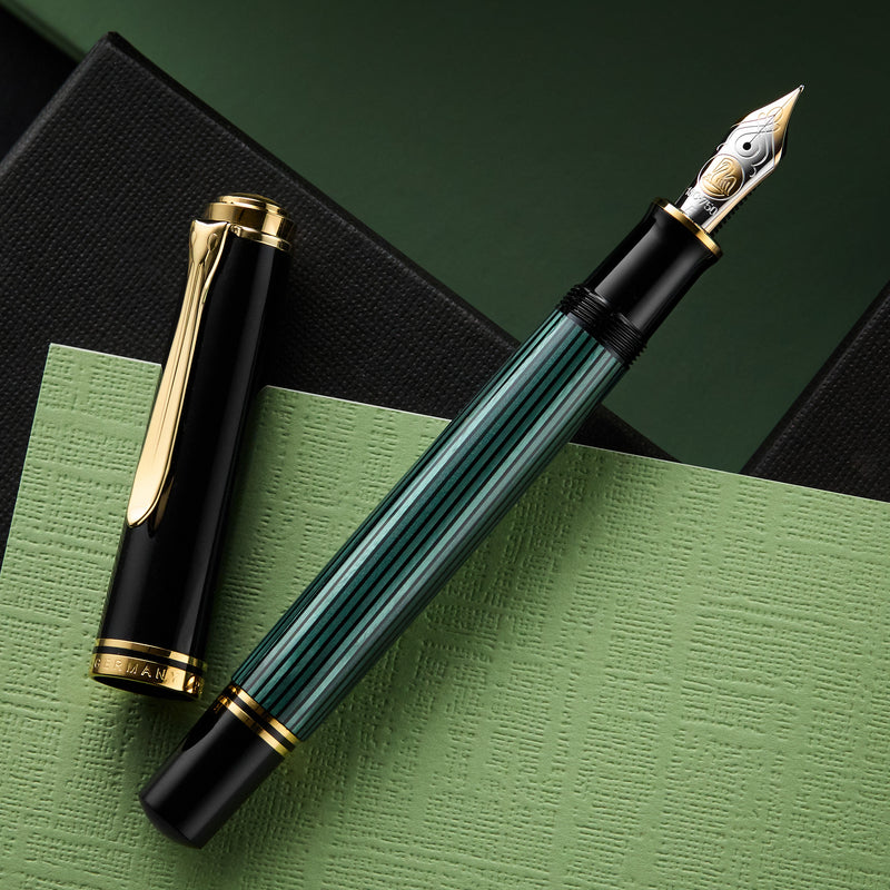 Pelikan M800 Fountain Pen - Black-Green