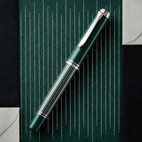 Pelikan M815 Fountain Pen - Metal Striped Green (Special Edition)