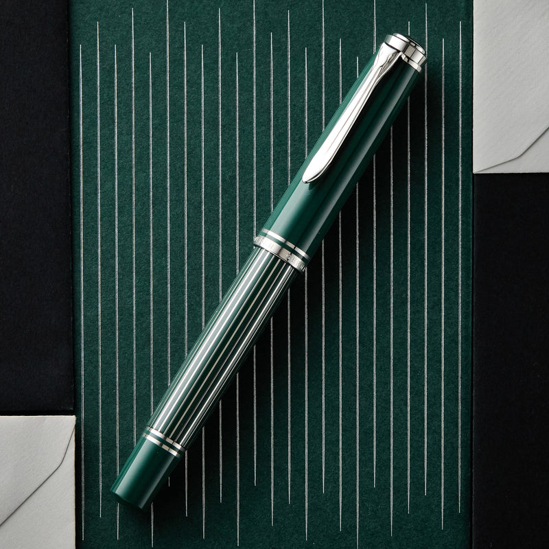 Pelikan M815 Fountain Pen - Metal Striped Green (Special Edition)