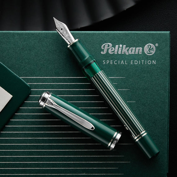 Pelikan M815 Fountain Pen - Metal Striped Green (Special Edition)