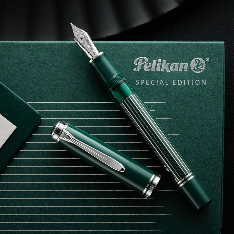 Pelikan M815 Fountain Pen - Metal Striped Green (Special Edition)