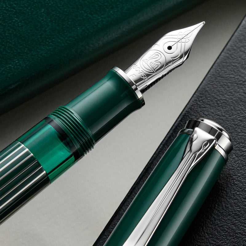 Pelikan M815 Fountain Pen - Metal Striped Green (Special Edition)