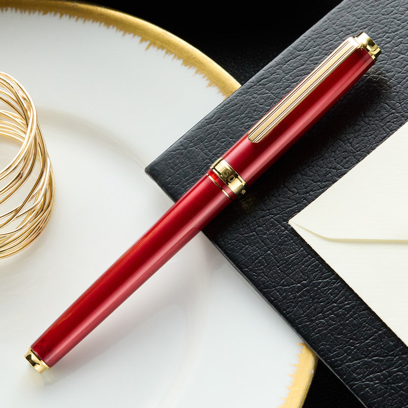 Platinum BISO Fountain Pen - Flame Red