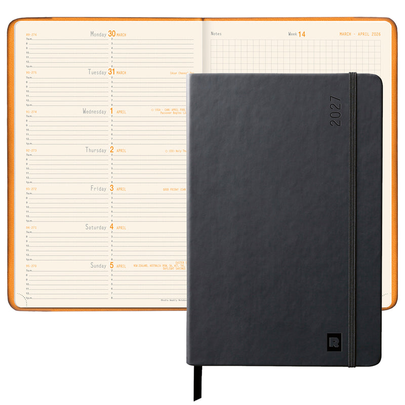 Rhodia 2027 Weekly Planner - Black