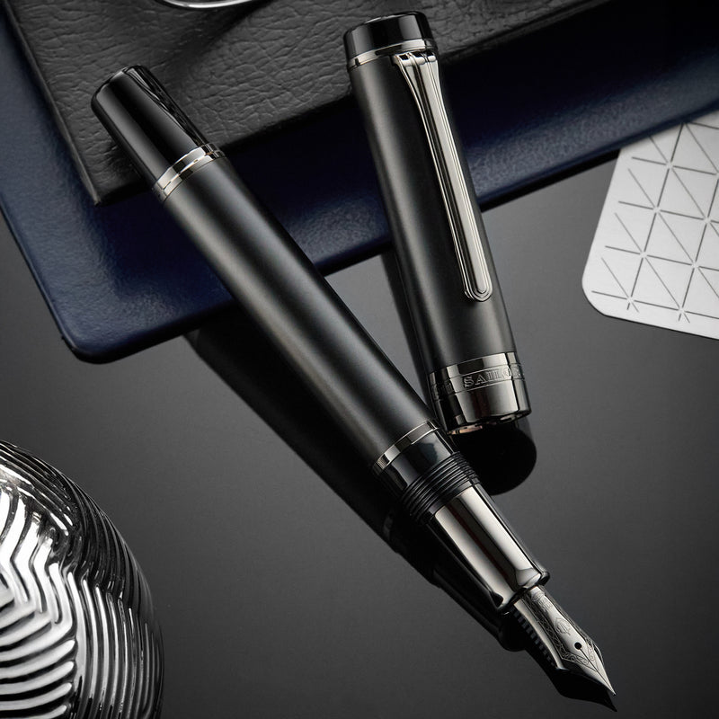 Sailor CYLINT Fountain Pen - Matte Black Stainless Steel