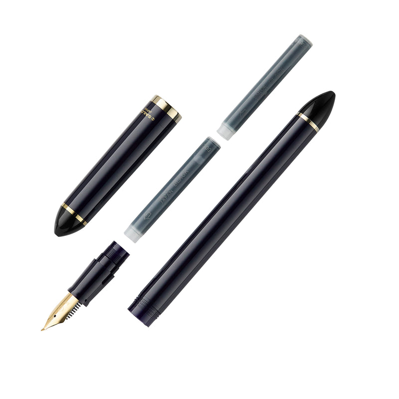 Sailor Compass Fude De Mannen Fountain Pen - Dark Blue, 40°