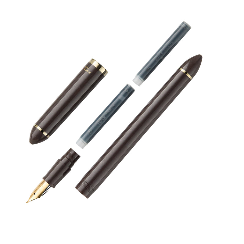 Sailor Compass Fude De Mannen Fountain Pen - Pearl Brown, 40°