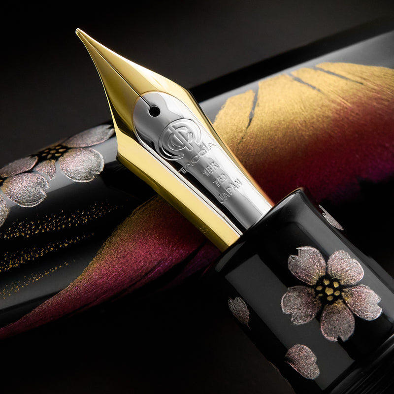 TACCIA Empress Maki-e Fountain Pen - Aka Fuji and Sakura Chinkin Yozakura (Limited Edition)