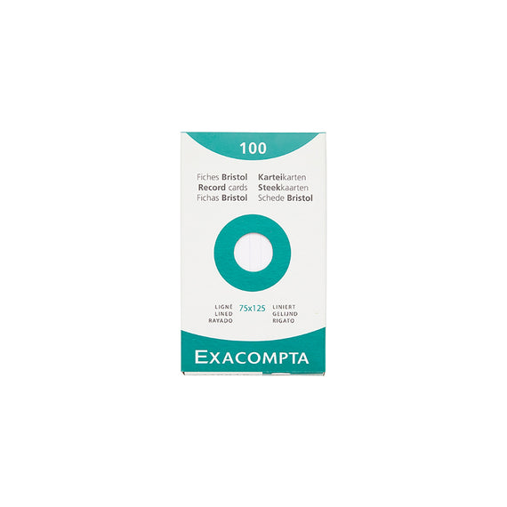 Exacompta White Index Cards (3 x 5) - Lined