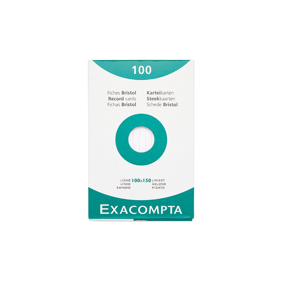 Exacompta White Index Cards (4 x 6) - Lined