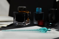 Jacques Herbin Round Glass Dip Pen - Green