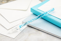 Jacques Herbin Straight Glass Dip Pen - Bleu Calanque