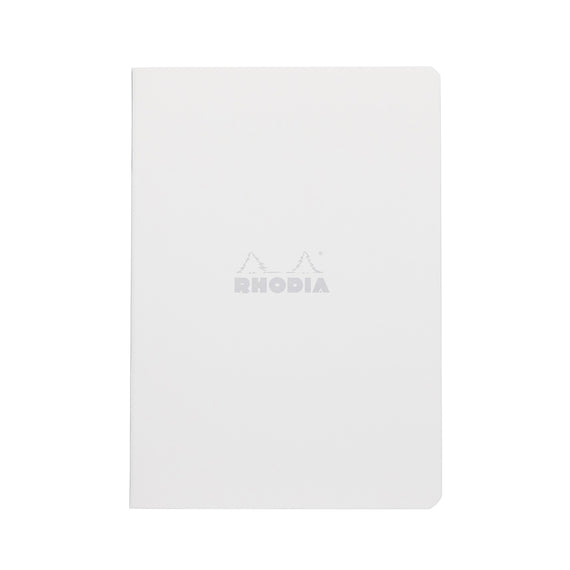Rhodia Classic Side Staplebound A5 Notebook - Ice White, Graph