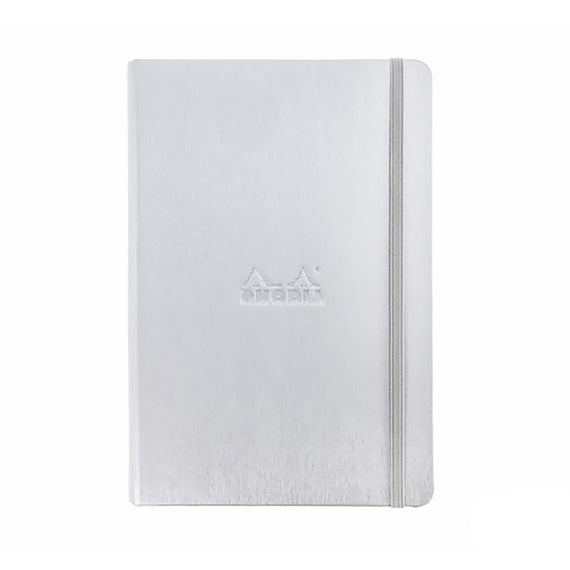 Rhodia A5 Webnotebook in Silver on a white background