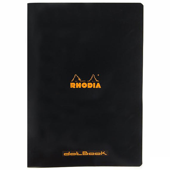 Rhodia Classic Side Staplebound A4 Notebook - Black, Dot Grid