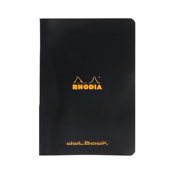Rhodia Classic Side Staplebound A5 Notebook - Black, Dot Grid