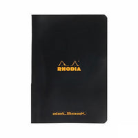 Rhodia Classic Side Staplebound A5 Notebook - Black, Dot Grid