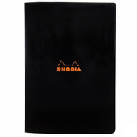 Rhodia Classic Side Staplebound A4 Notebook - Black, Lined