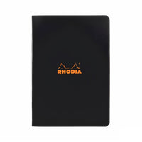 Rhodia Classic Side Staplebound A5 Notebook - Black, Lined