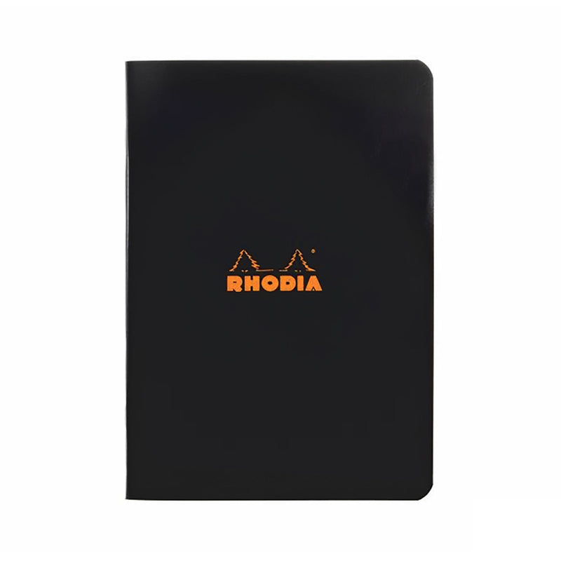 Rhodia Classic Side Staplebound A5 Notebook - Black, Lined