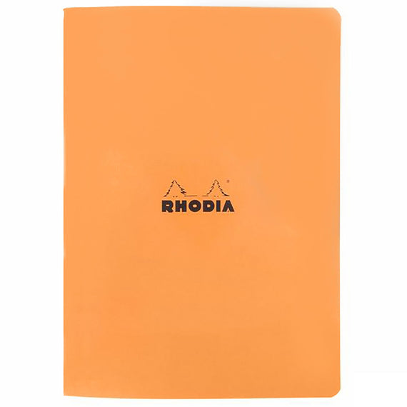 Rhodia Classic Side Staplebound A4 Notebook - Orange, Lined