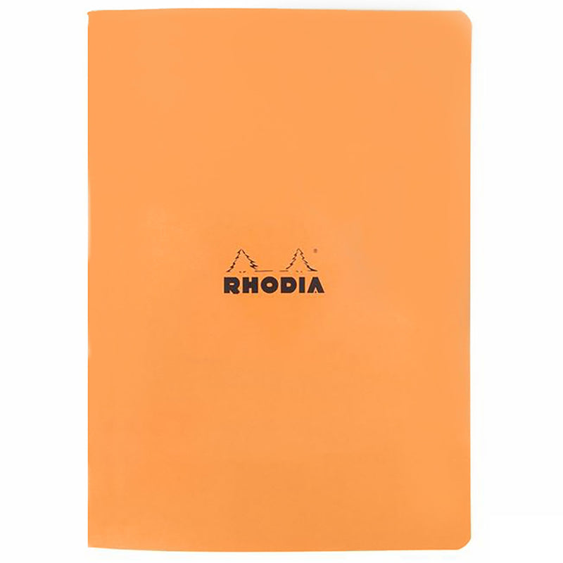 Rhodia Classic Side Staplebound A4 Notebook - Orange, Lined